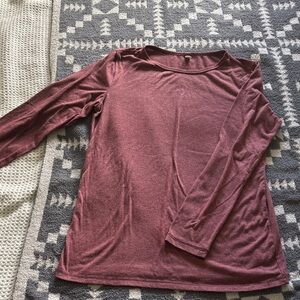 Women's Long Sleeve Top - Burgundy